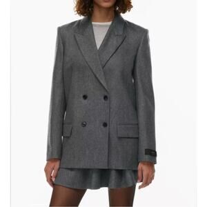 Aritzia Wilfred New Destiny Blazer Wool Cashmere Classic Double Breasted Jacket